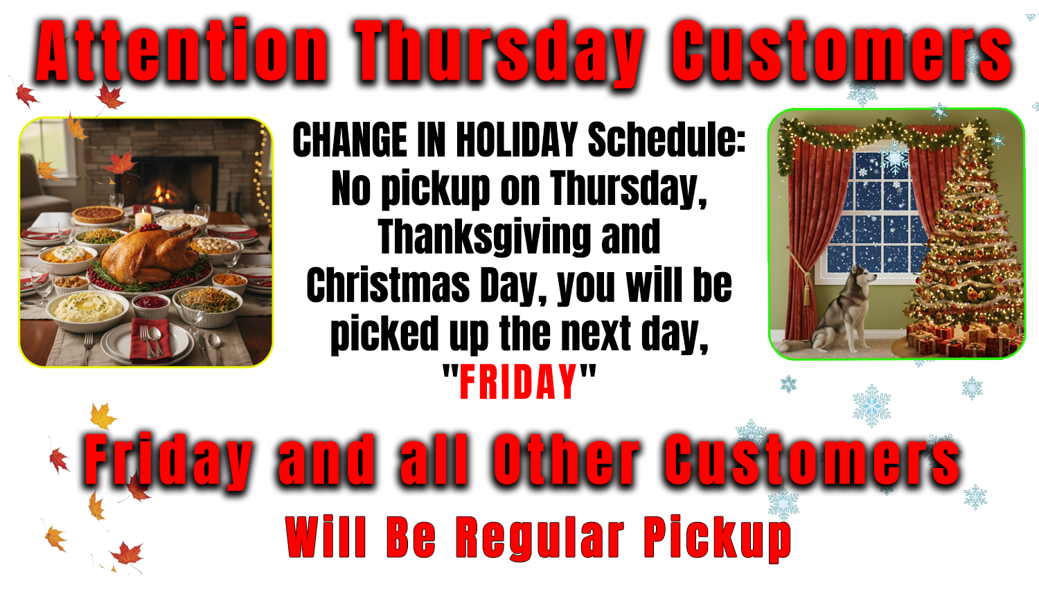 Holiday Schedule